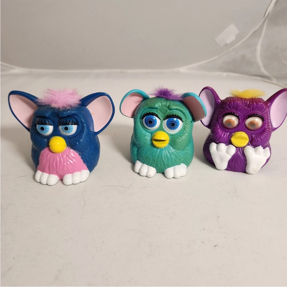 McDonalds Furby Toys Lot Of 3 Motion and Movement Brushable Hair